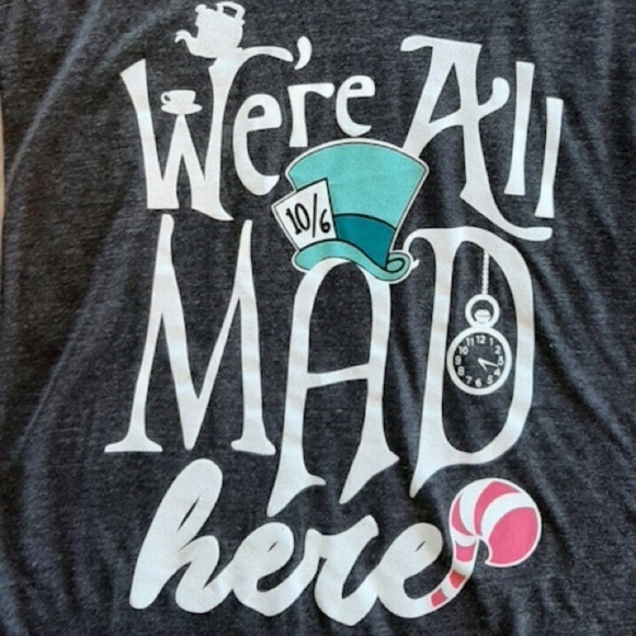 Alice in Wonderland. We’re All Mad Here Disney Tee. - Picture 3 of 3
